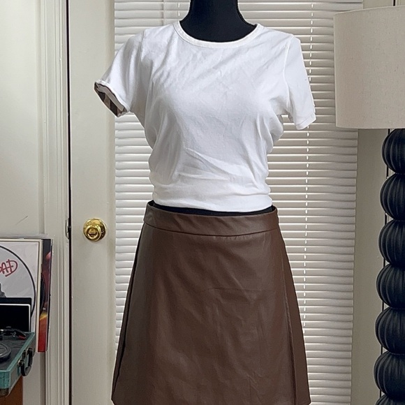 Brown A-Line Mini Skirt for Casual Wear - Picture 6 of 10